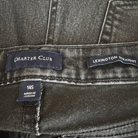 Charter Club Black Lexington Straight 5-Pocket Jeans 14 Short - Picture 10 of 10